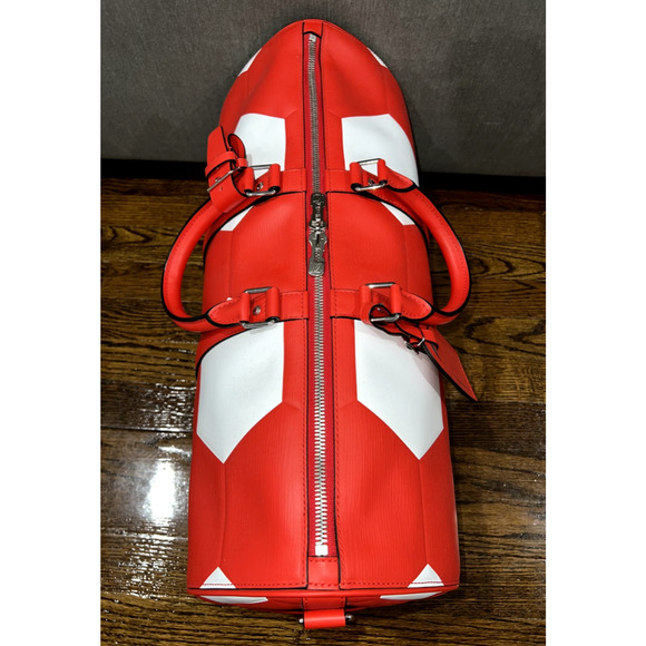 Louis Vuitton Keepall Bandouliere 50 Fifa World Cup Red Hexagon Epi Weekend Bag - Picture 7 of 10